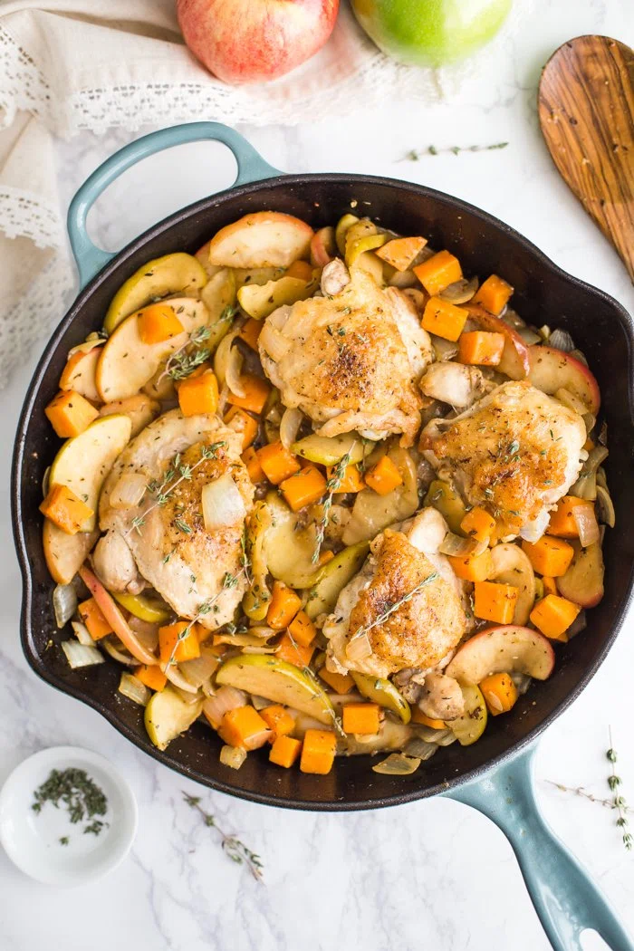 One Skillet Apple Cider Chicken