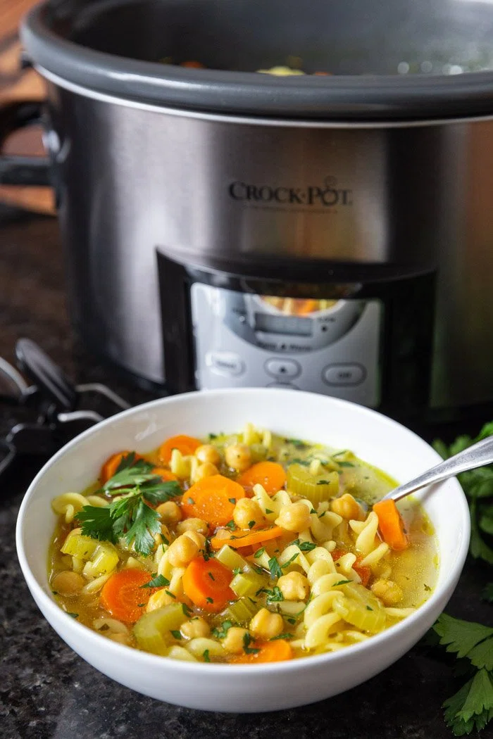 Crock-Pot Chickpea Noodle Soup