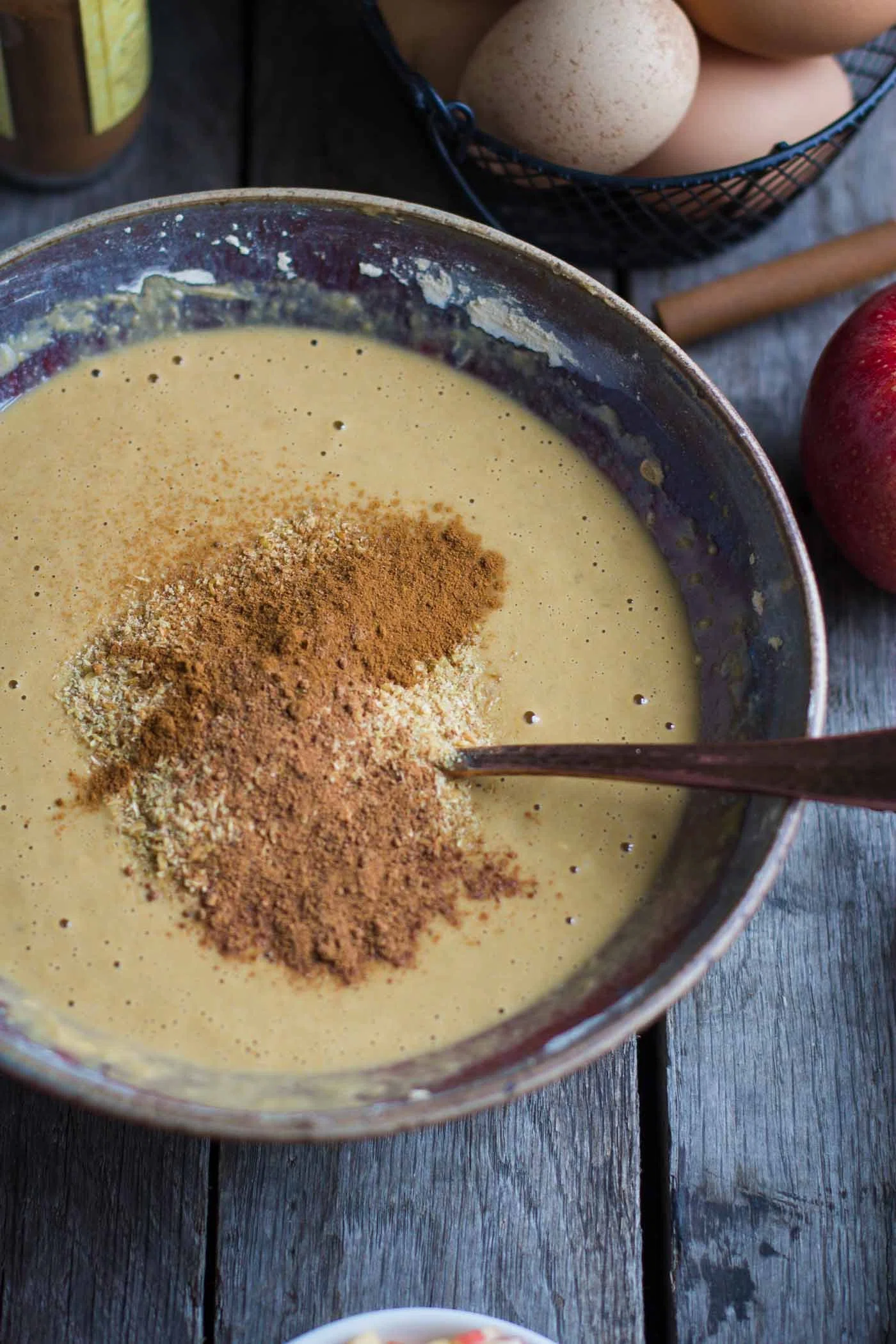 Apple Cinnamon Protein Pancakes