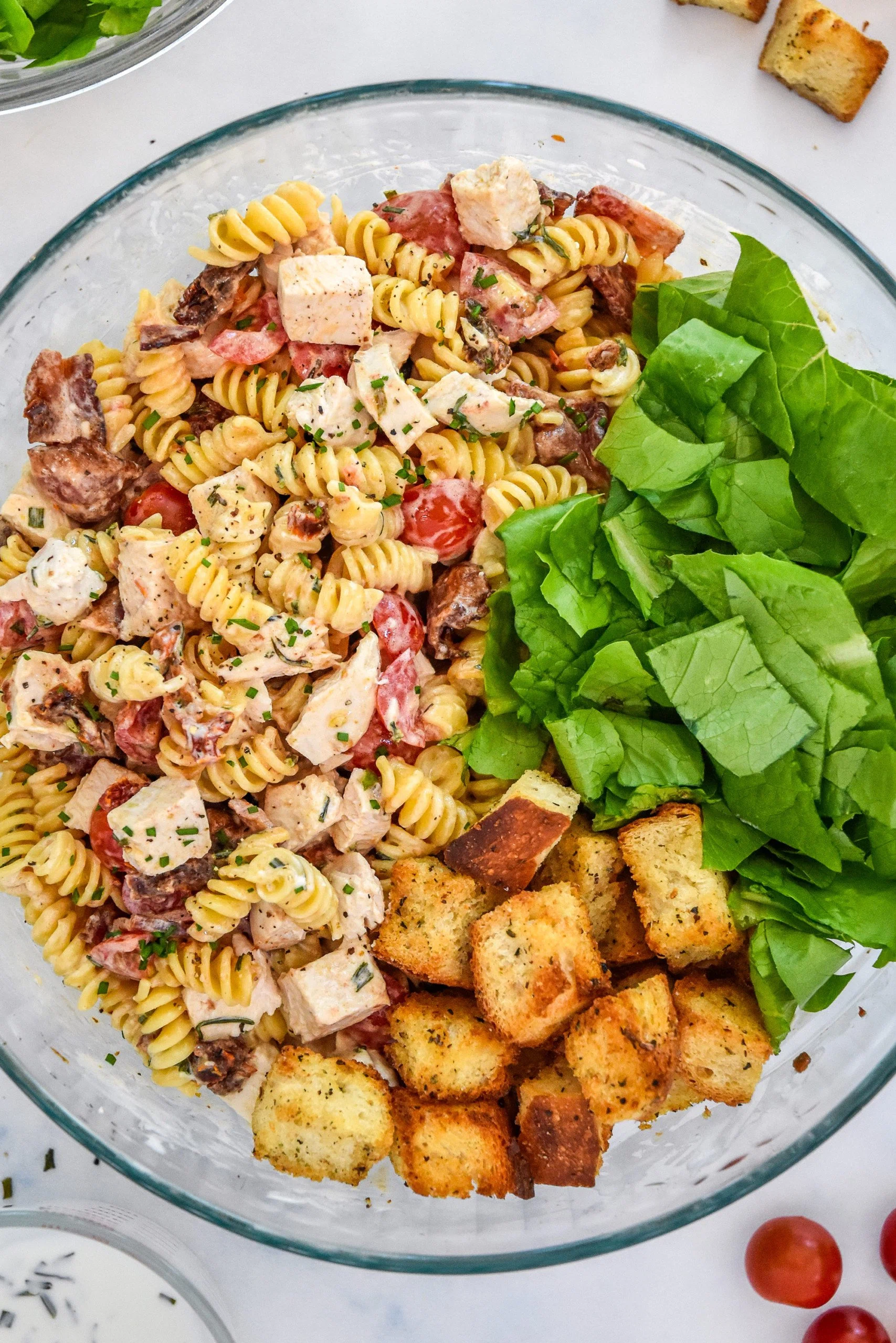 Make-Ahead Chicken Club Pasta Salad