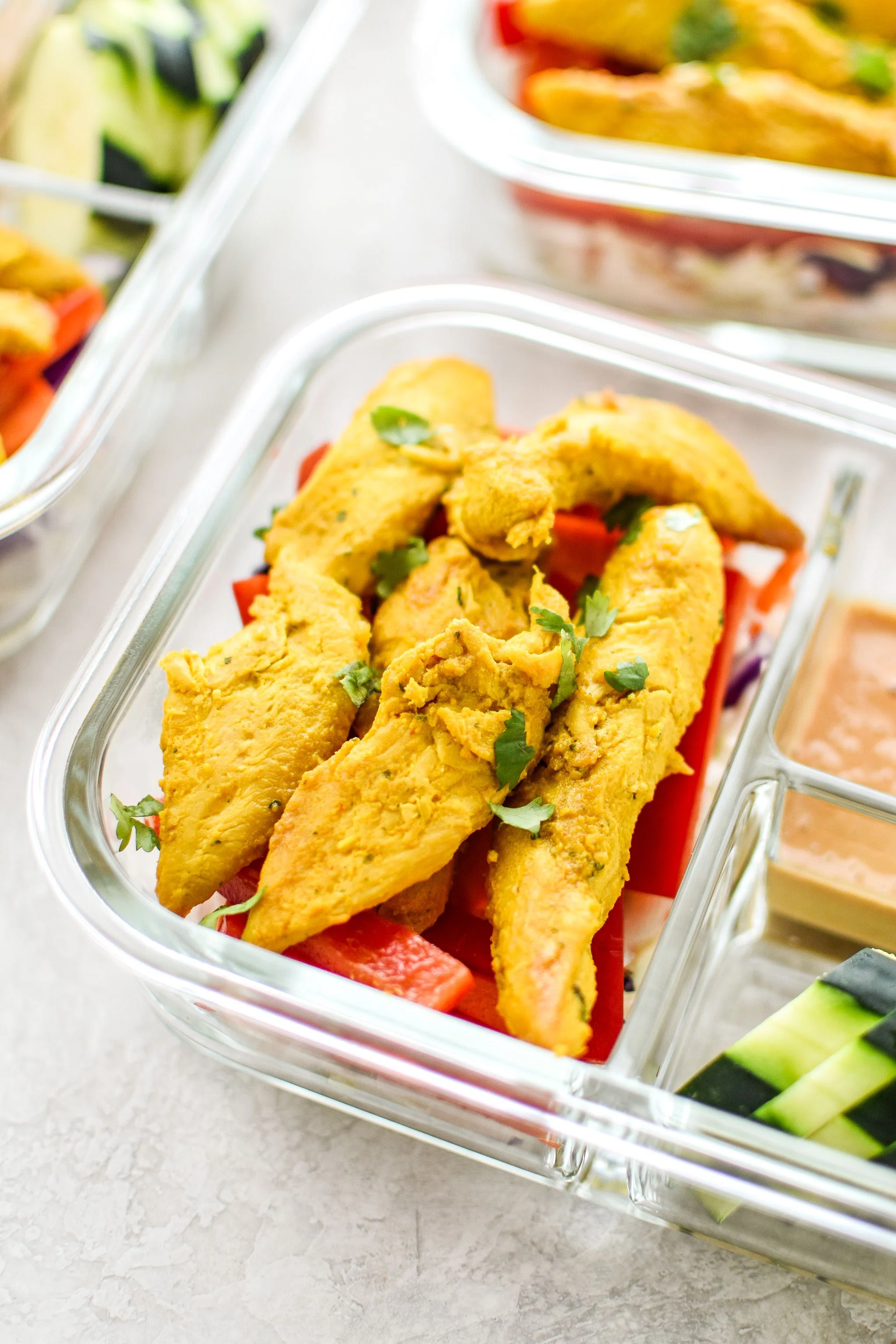 Satay Inspired Thai Chicken Salad Bowls