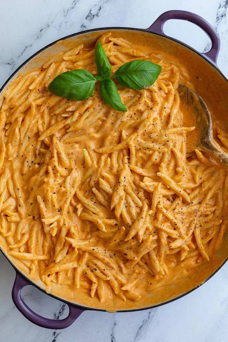 Roasted Red Pepper Tofu Pasta