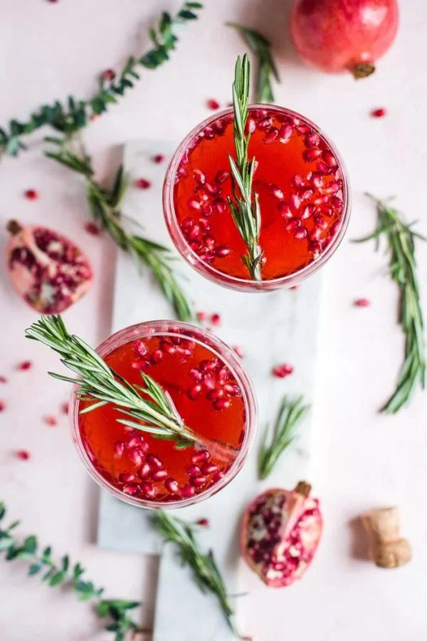Pomegranate Champagne Cocktail