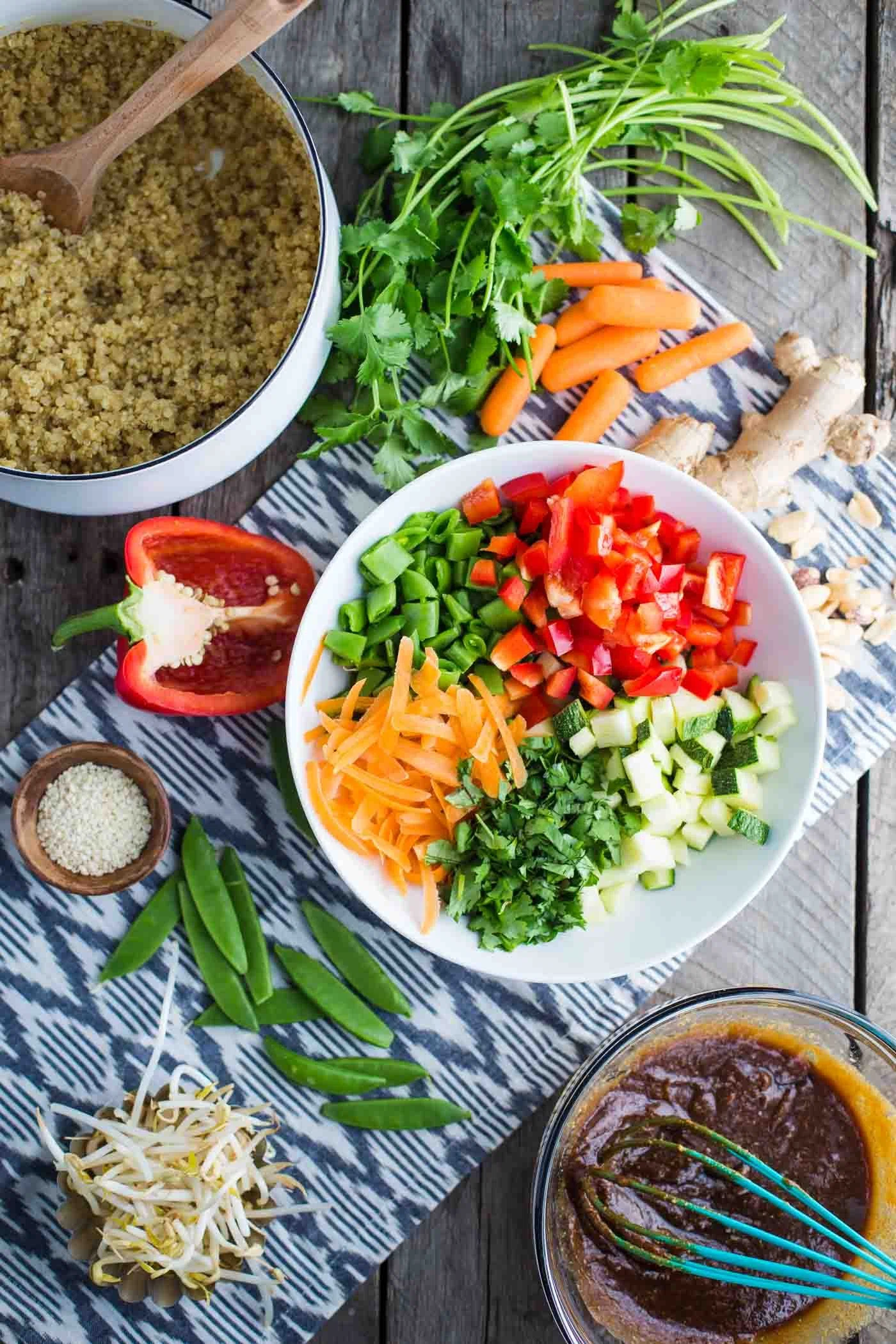 Peanut Sauce Quinoa Bowl