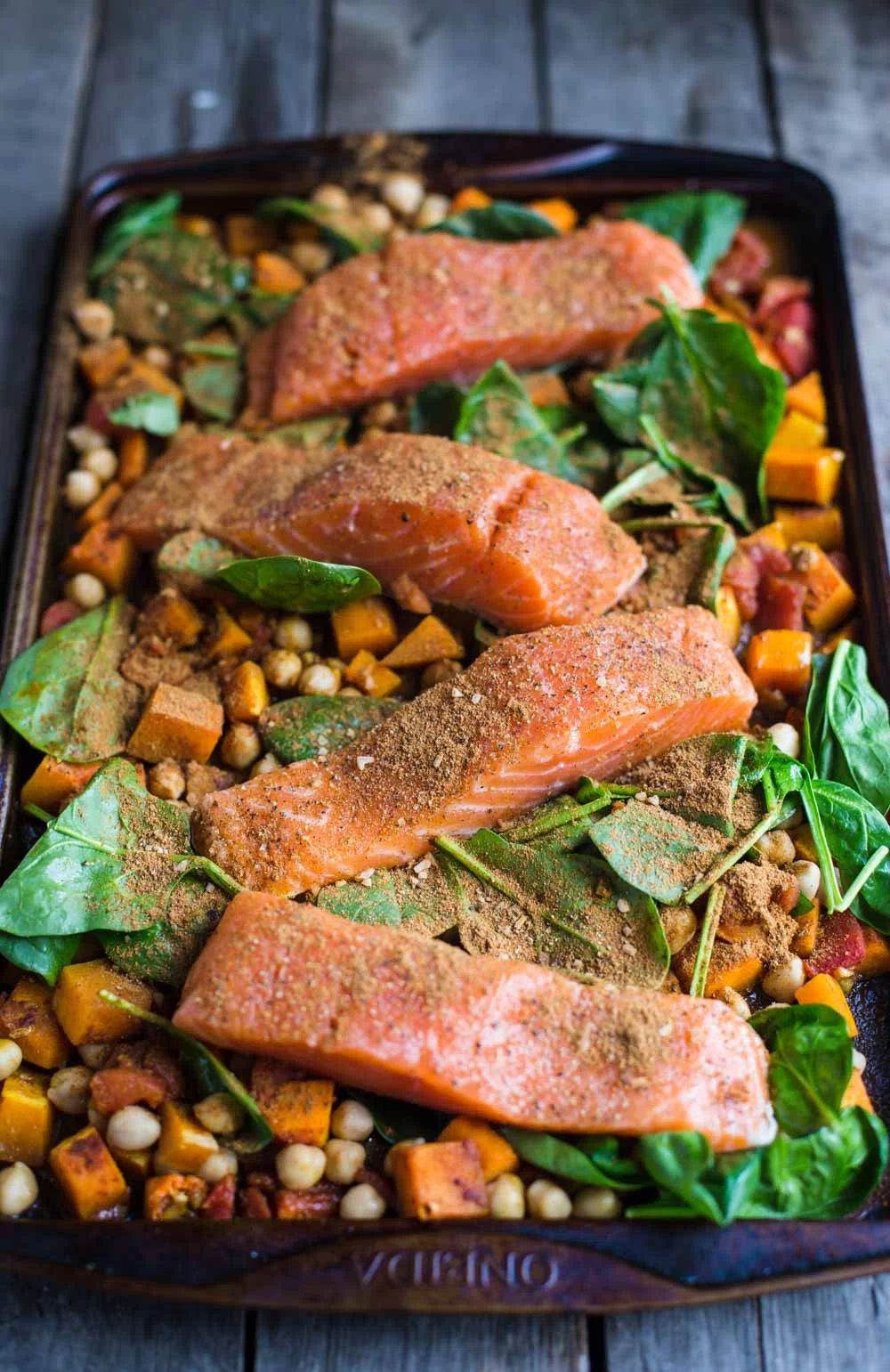 One Pan Salmon and Squash with Couscous