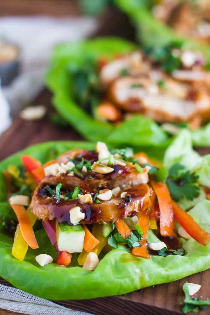 Healthy Thai Chicken Lettuce Wraps