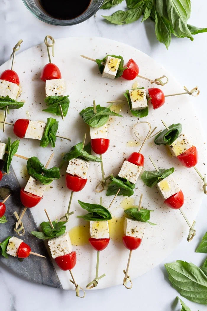 Tofu Caprese Skewers