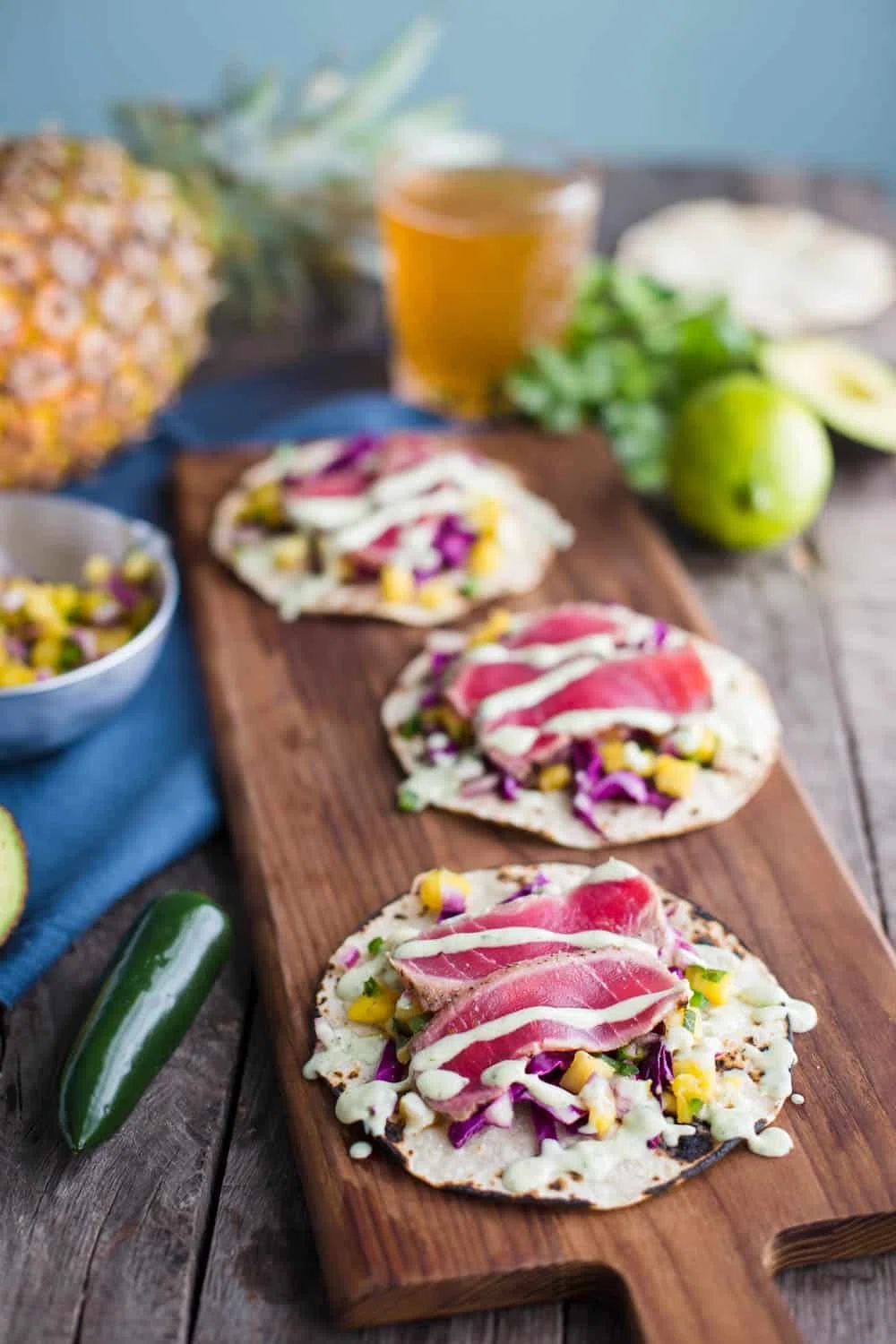 Ahi Tuna Tacos with Chunky Pineapple Salsa