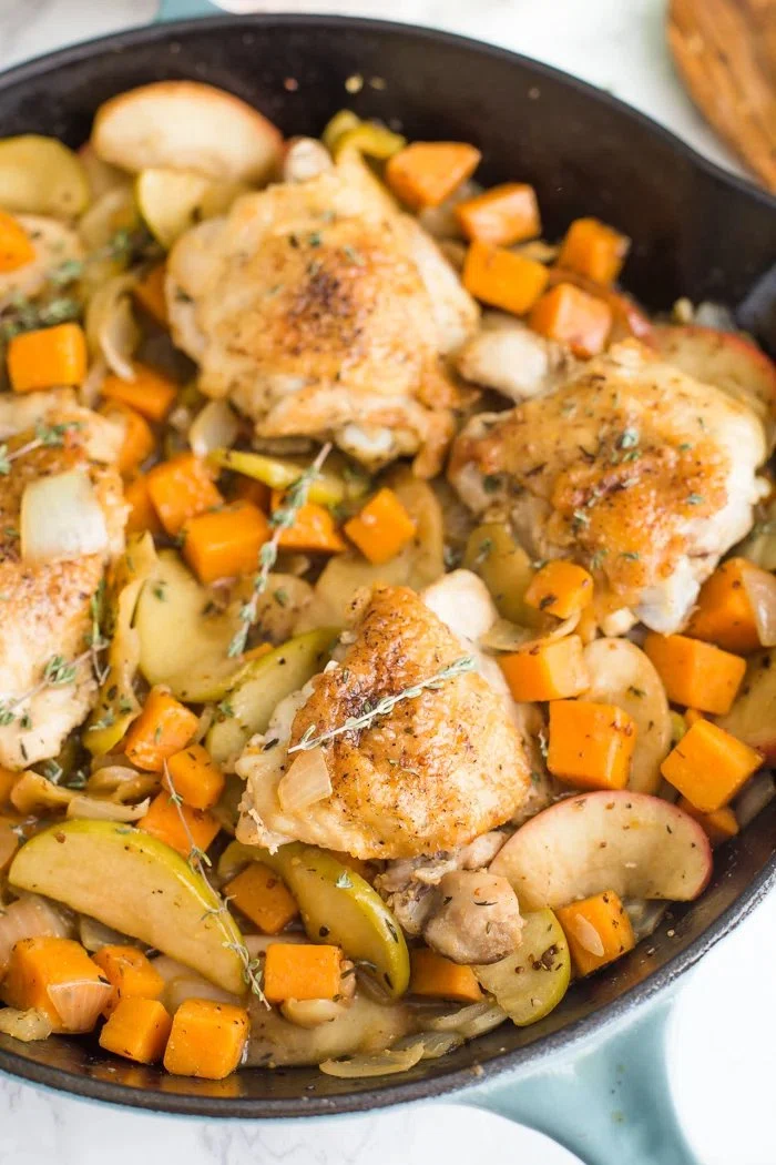 One Skillet Apple Cider Chicken