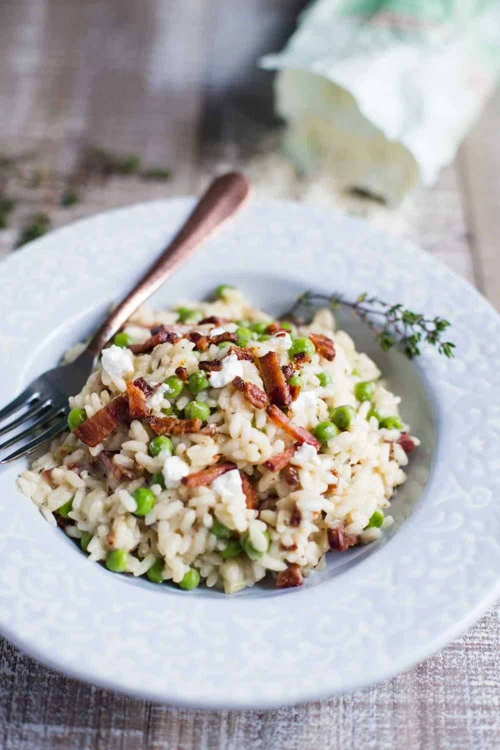 Spring Pea & Goat Cheese Risotto