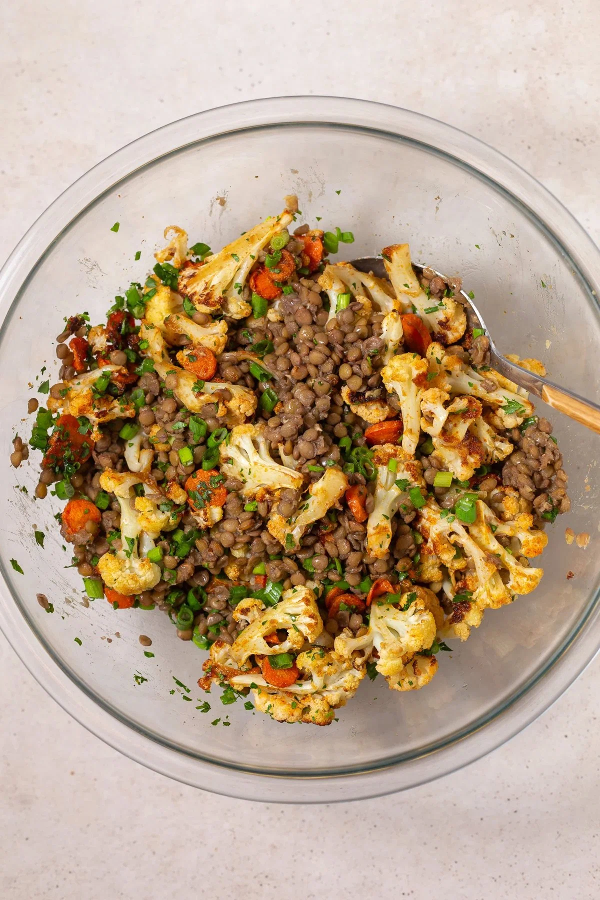 Lentil Salad with Warm Vegetables
