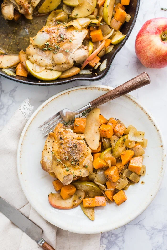 One Skillet Apple Cider Chicken