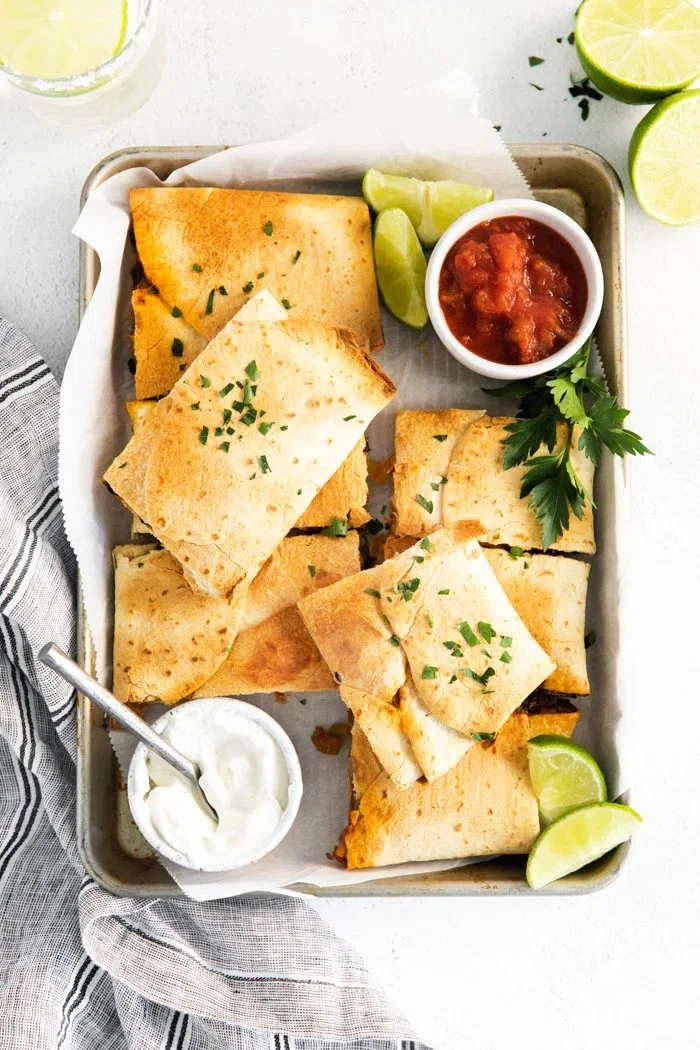 Vegetarian Sheet Pan Quesadillas