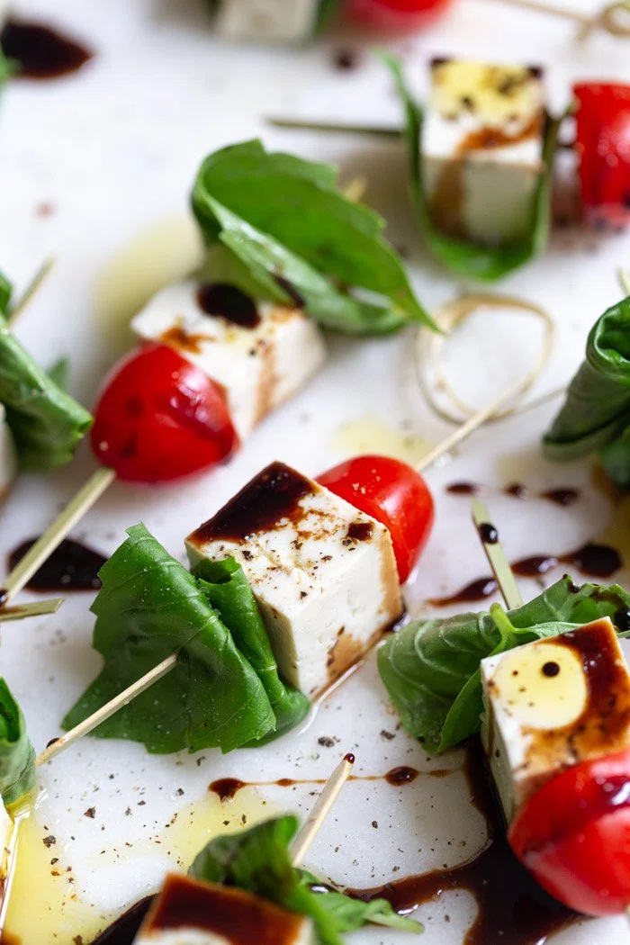 Tofu Caprese Skewers