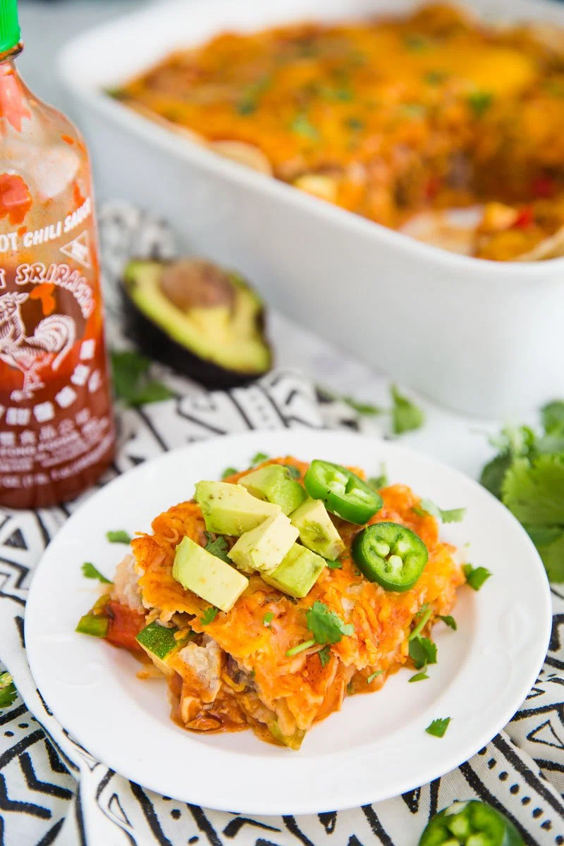 Loaded Veggie Enchilada Casserole