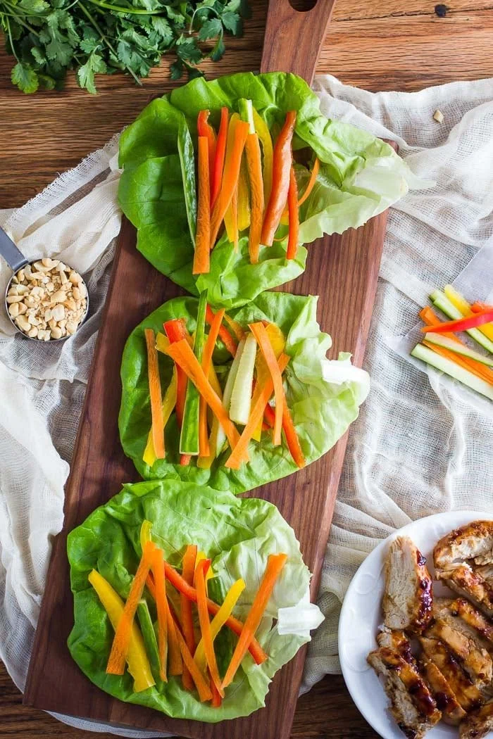 Healthy Thai Chicken Lettuce Wraps