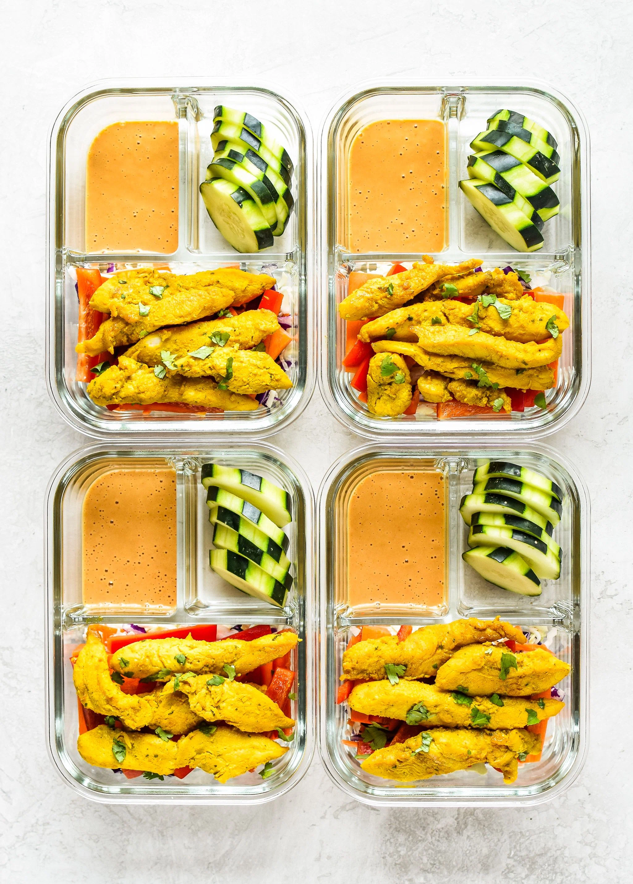 Satay Inspired Thai Chicken Salad Bowls