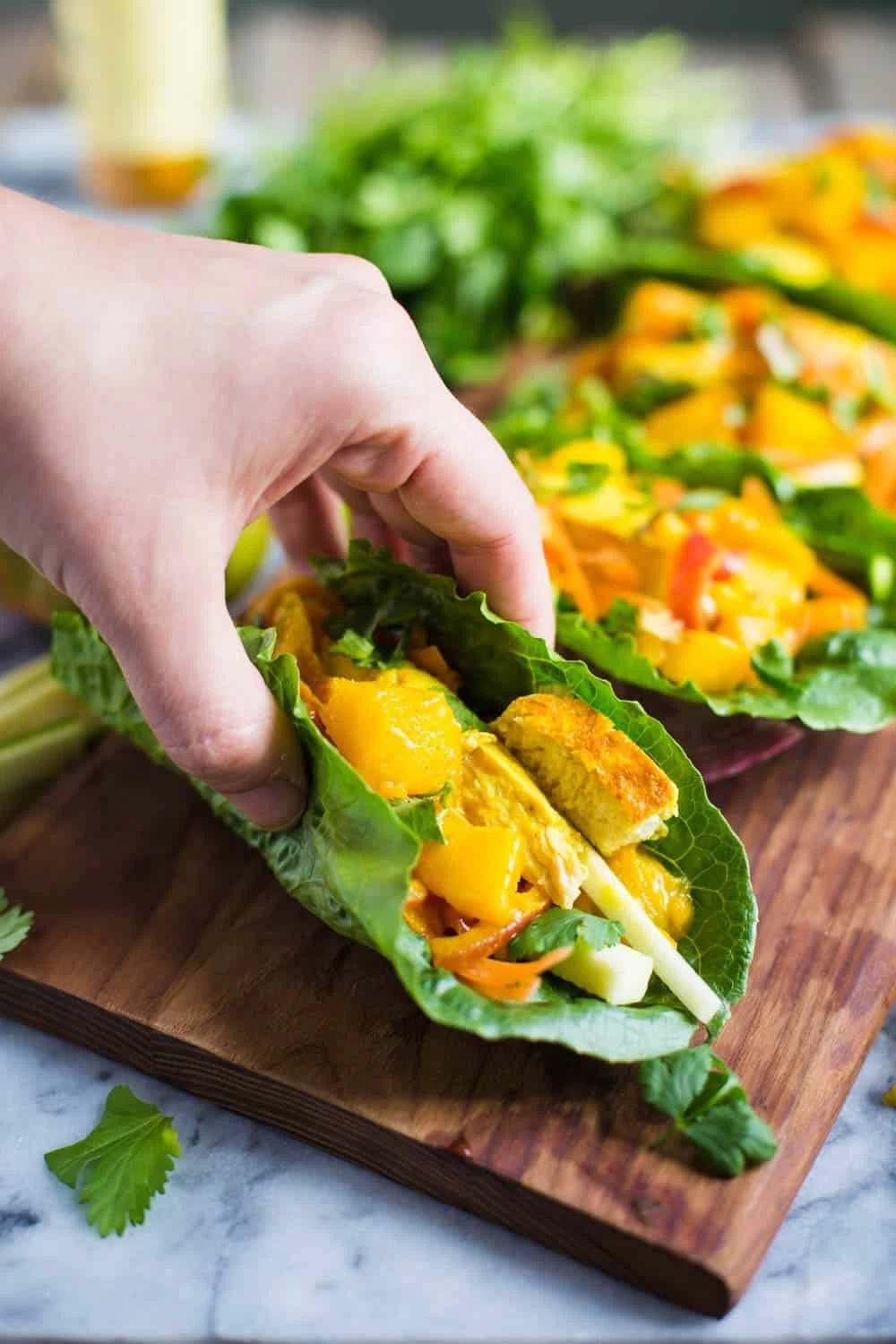 Mango Chicken Lettuce Wraps