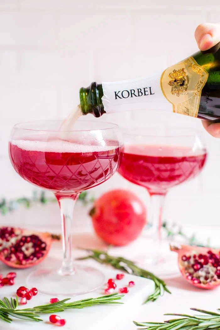 Pomegranate Champagne Cocktail
