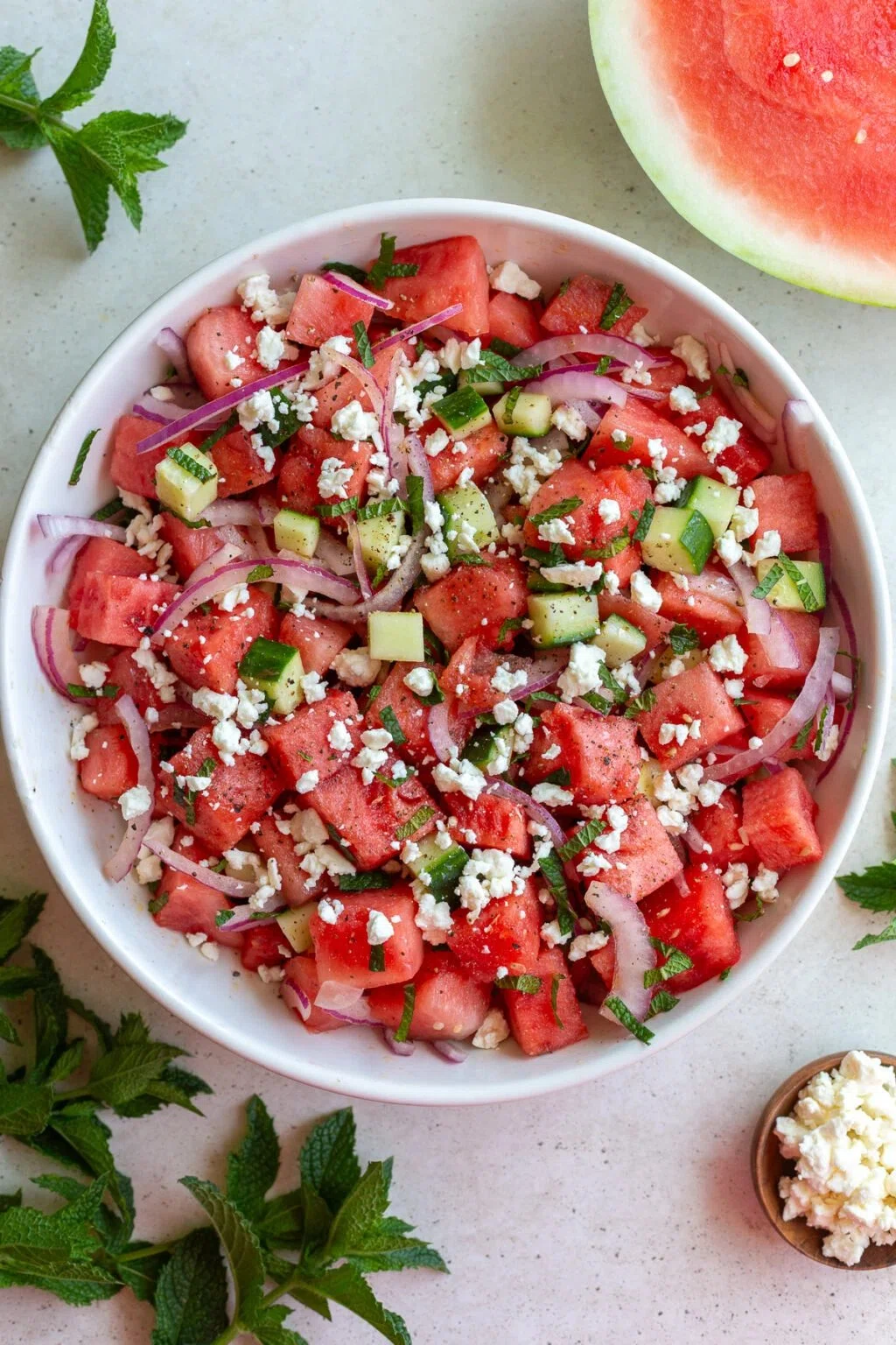 Watermelon Feta Mint Salad