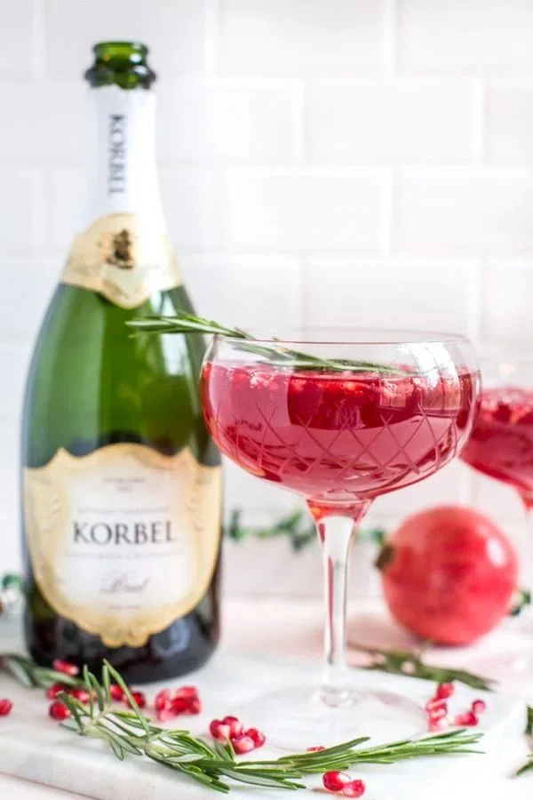 Pomegranate Champagne Cocktail