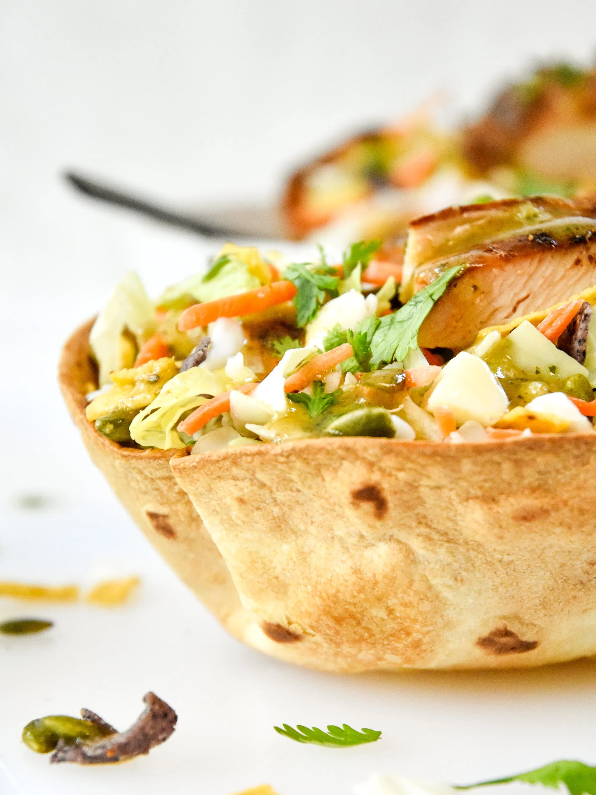 Air Fryer Flour Tortilla Bowls