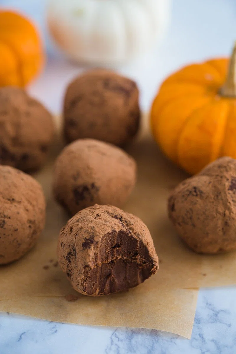 Dark Chocolate Pumpkin Truffles