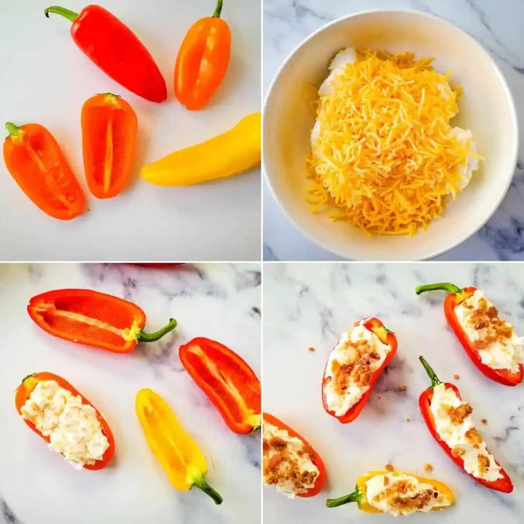 Cream Cheese Stuffed Mini Peppers with Bacon
