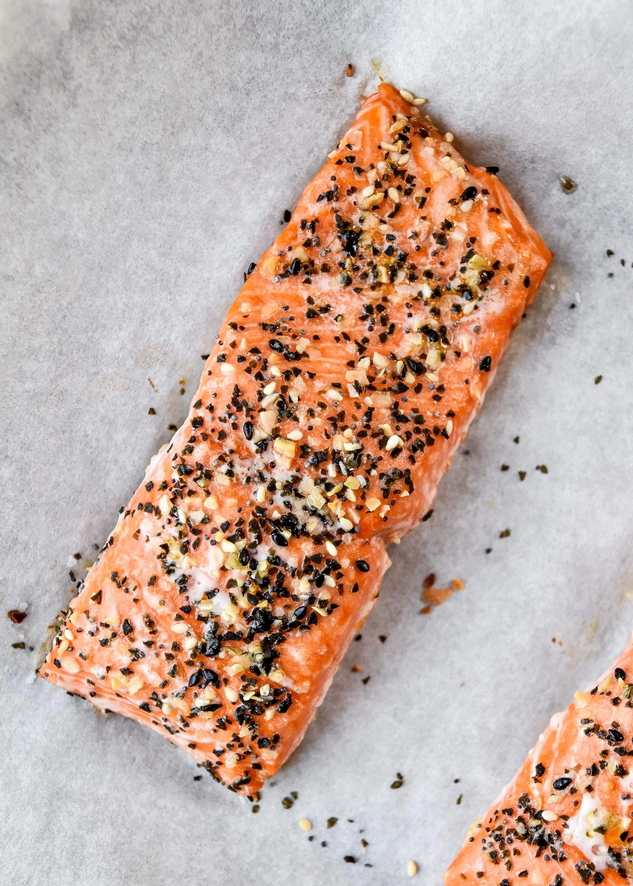 Everything Bagel Baked Salmon Salad Bowls