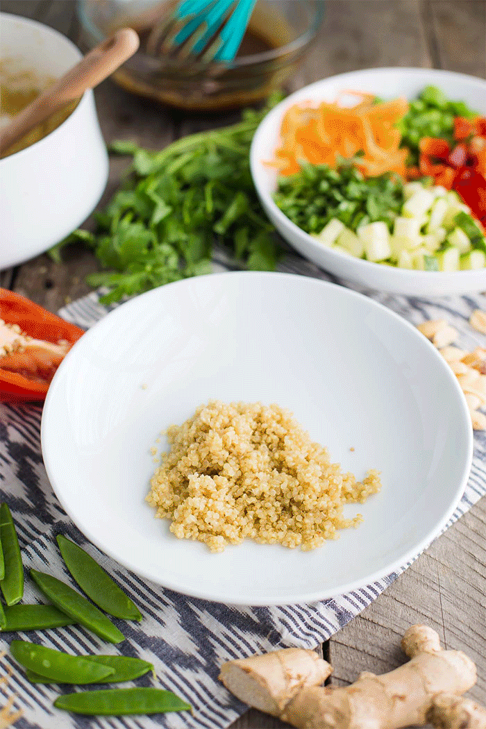 Peanut Sauce Quinoa Bowl