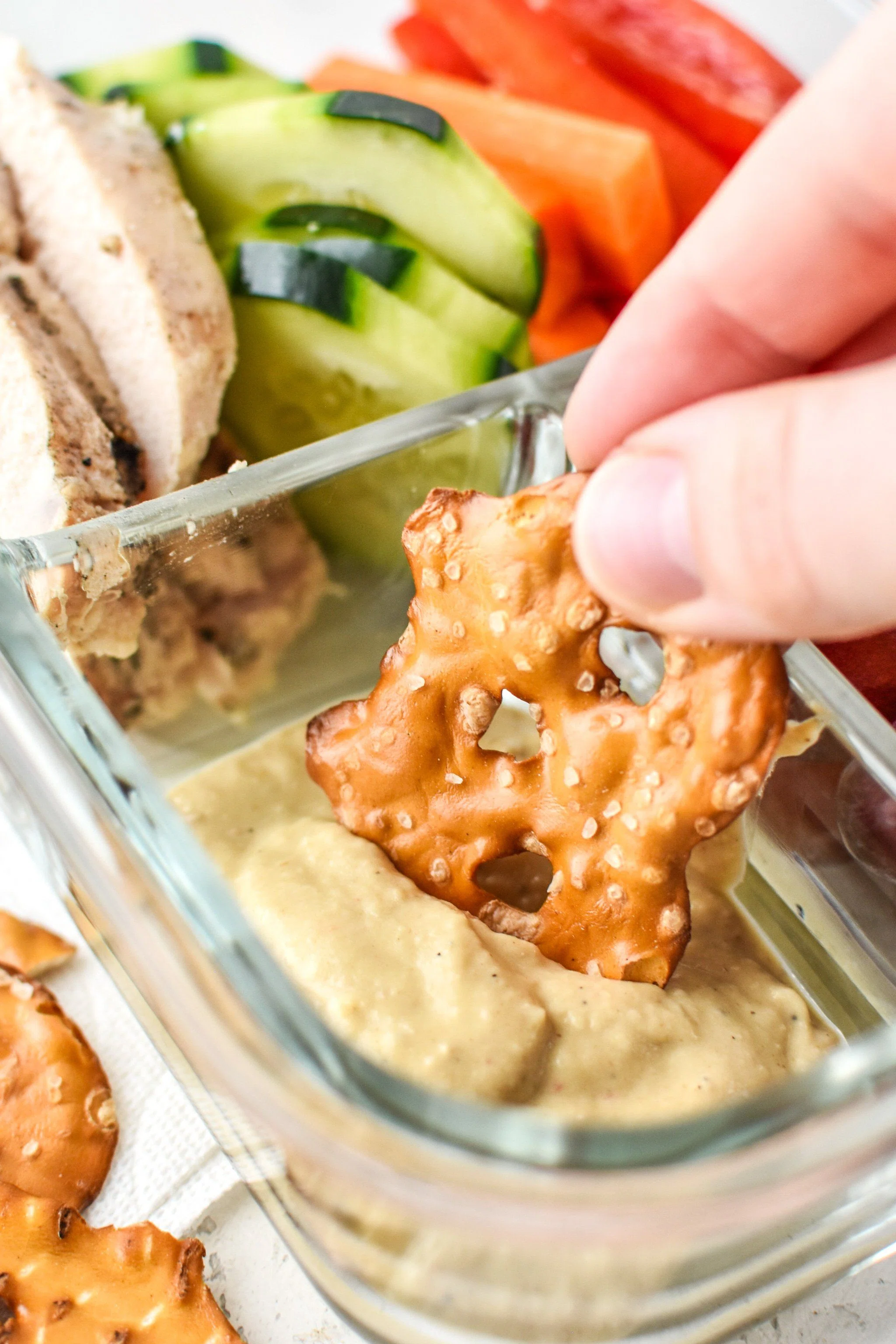 Chicken & Hummus Plate Lunch Meal Prep