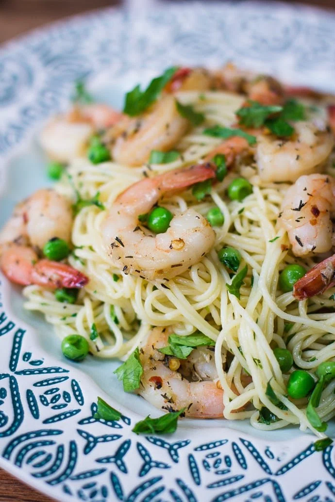 Garlic Buttered Shrimp Pasta