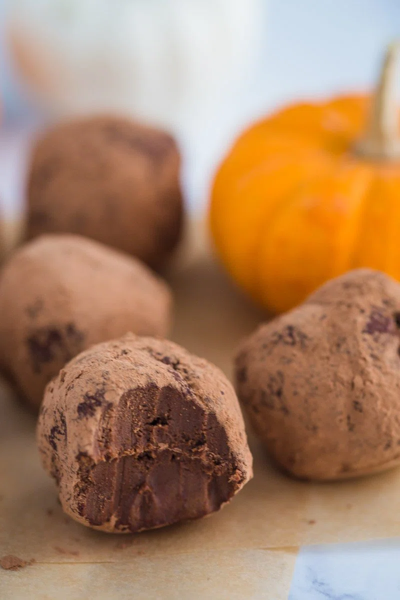 Dark Chocolate Pumpkin Truffles