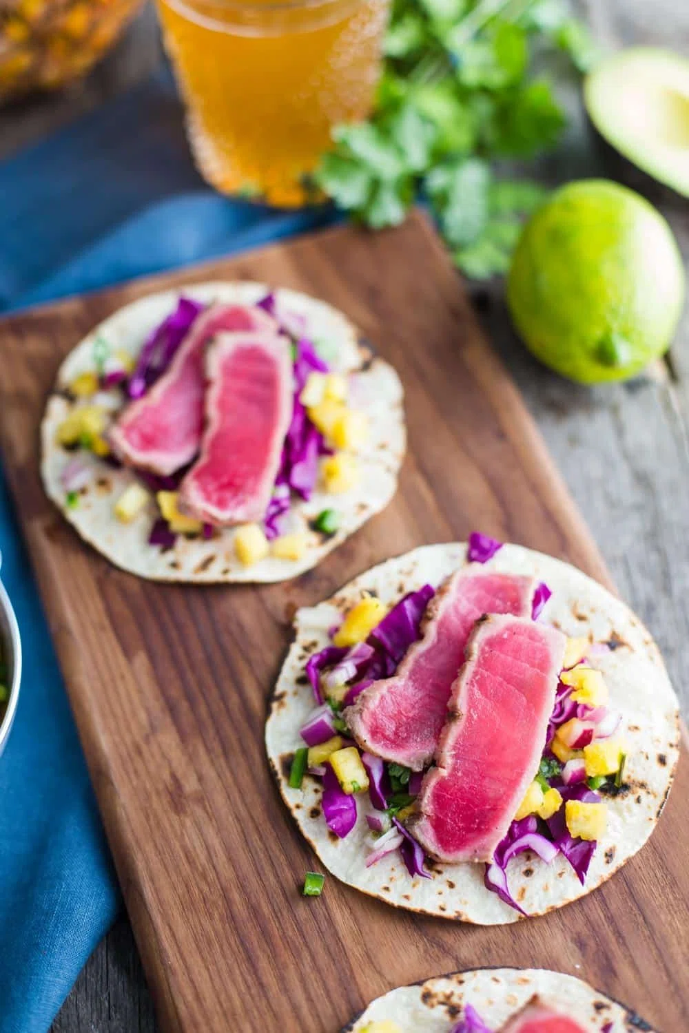 Ahi Tuna Tacos with Chunky Pineapple Salsa