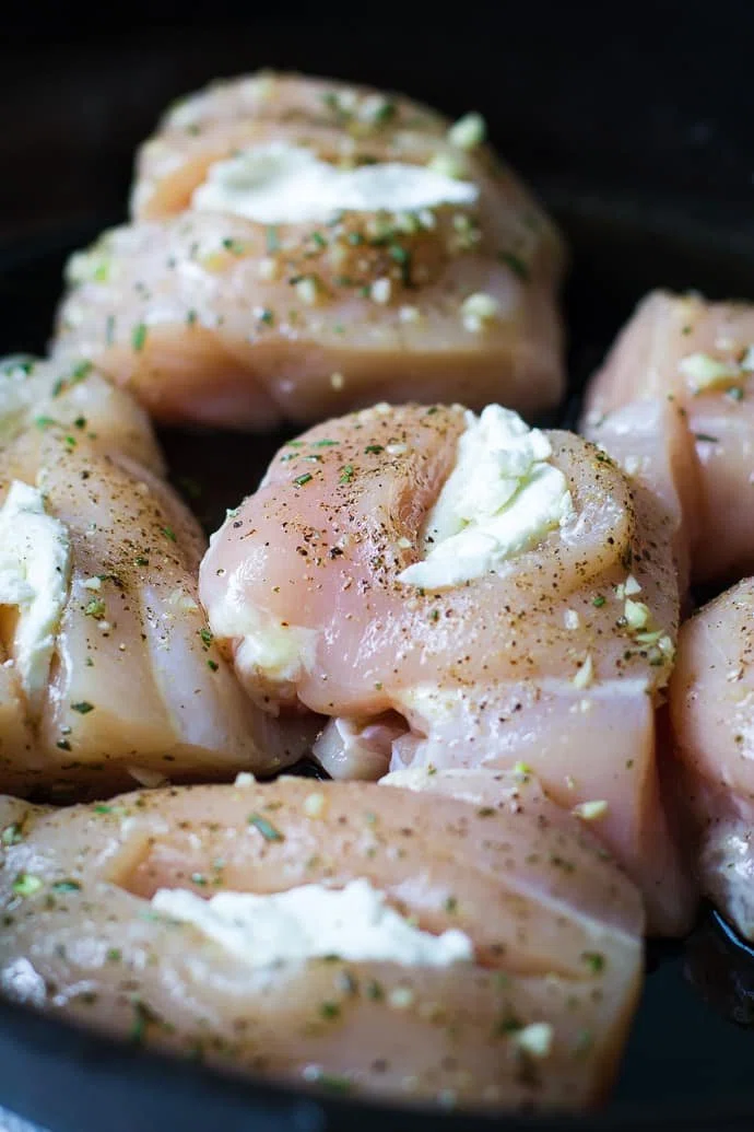 Goat Cheese Stuffed Rosemary Chicken in Prosciutto