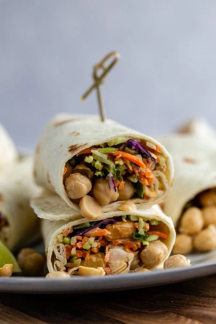 Peanut Chickpea Wraps