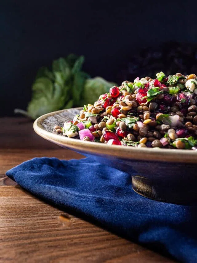 Lentil Salad with Feta and Pomegranate