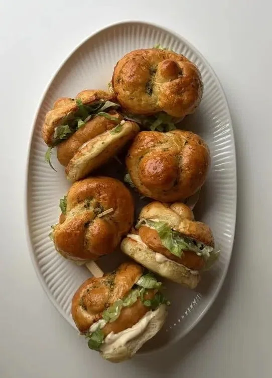 Garlic Knot McChicken Sliders