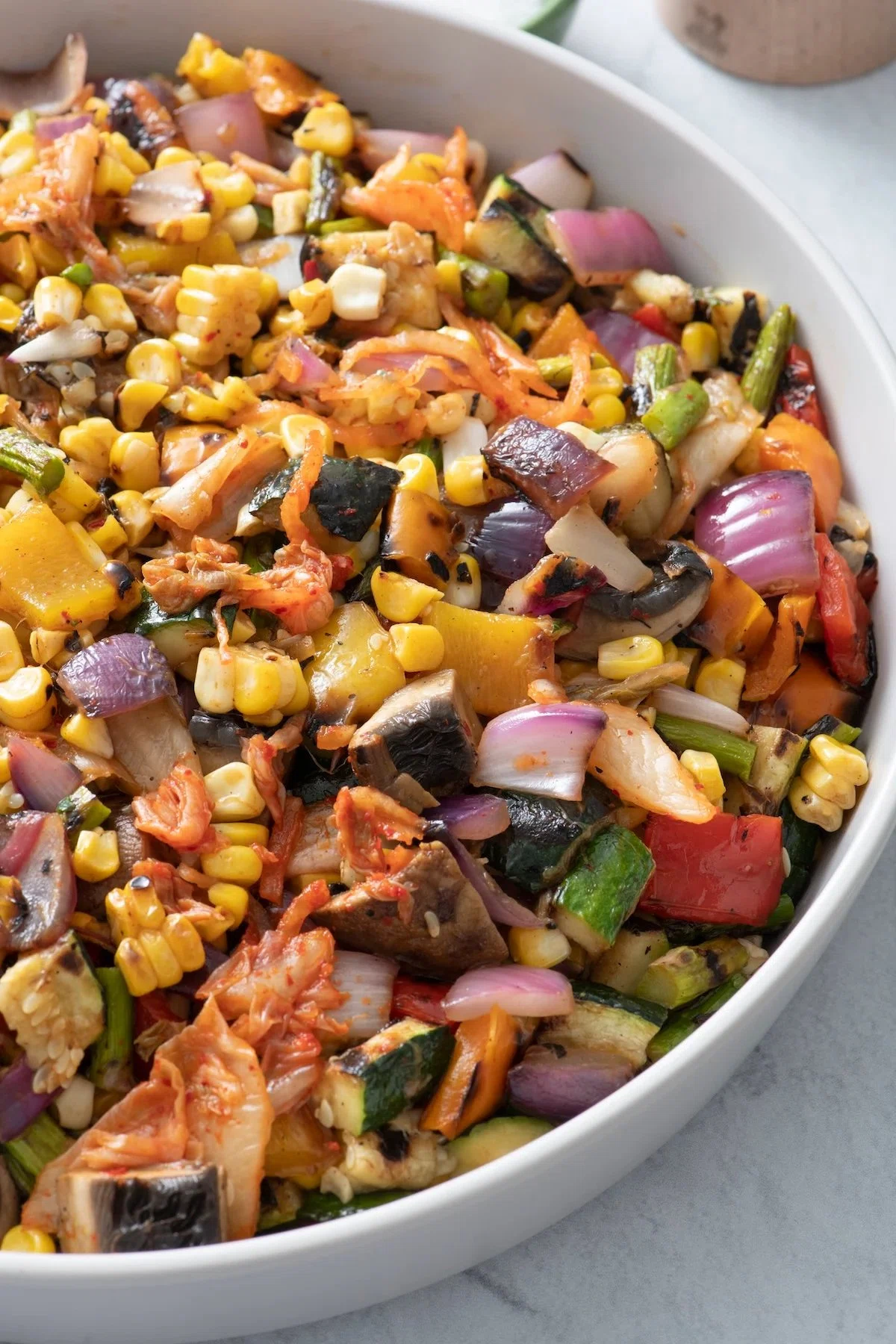 Grilled Vegetable Kimchi Salad