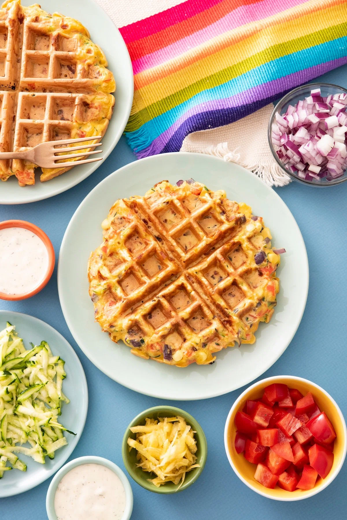 Rainbow Waffles