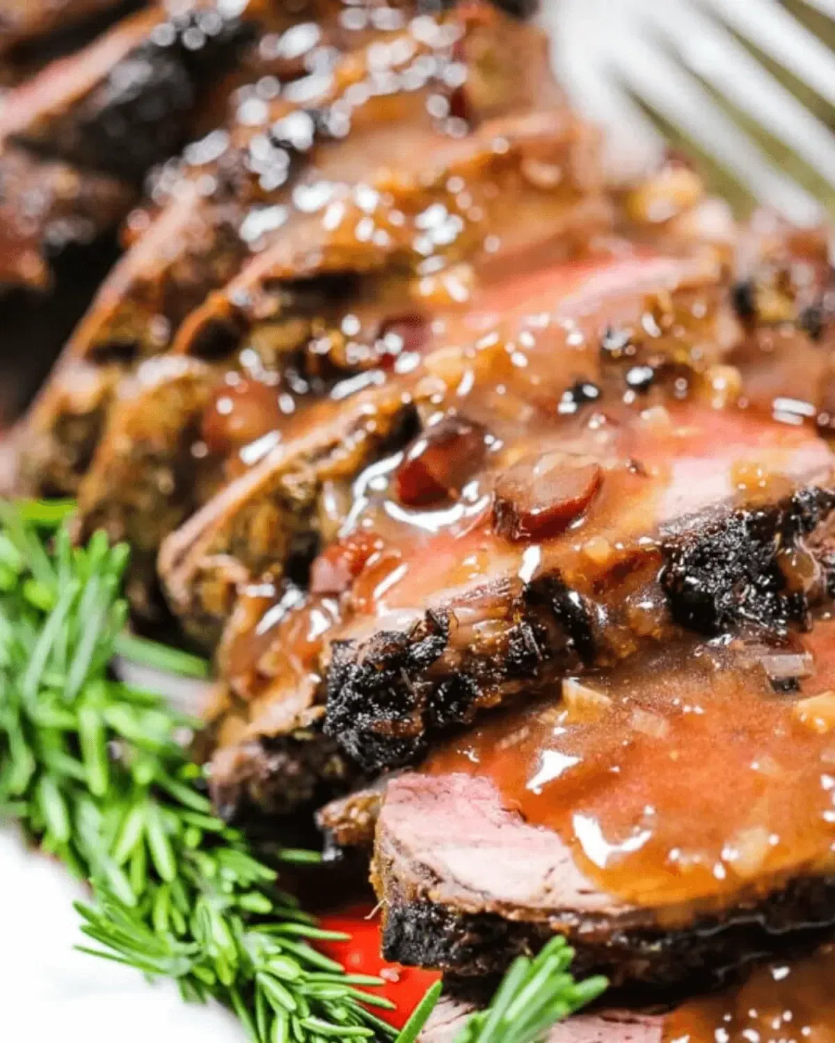 Slow Roasted Beef Tenderloin with Port Wine Sauce