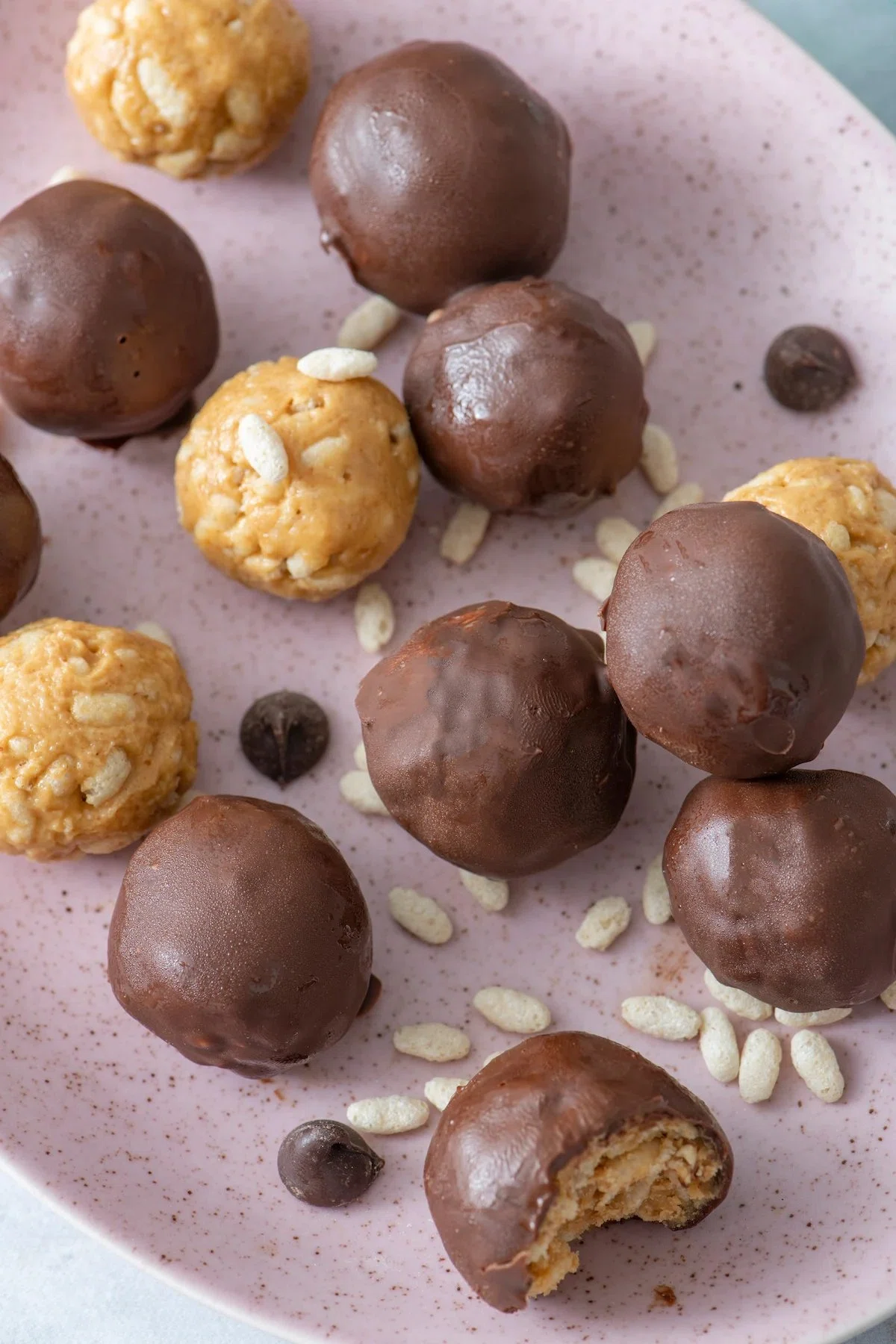 Chocolate Covered Crispy Rice Bites