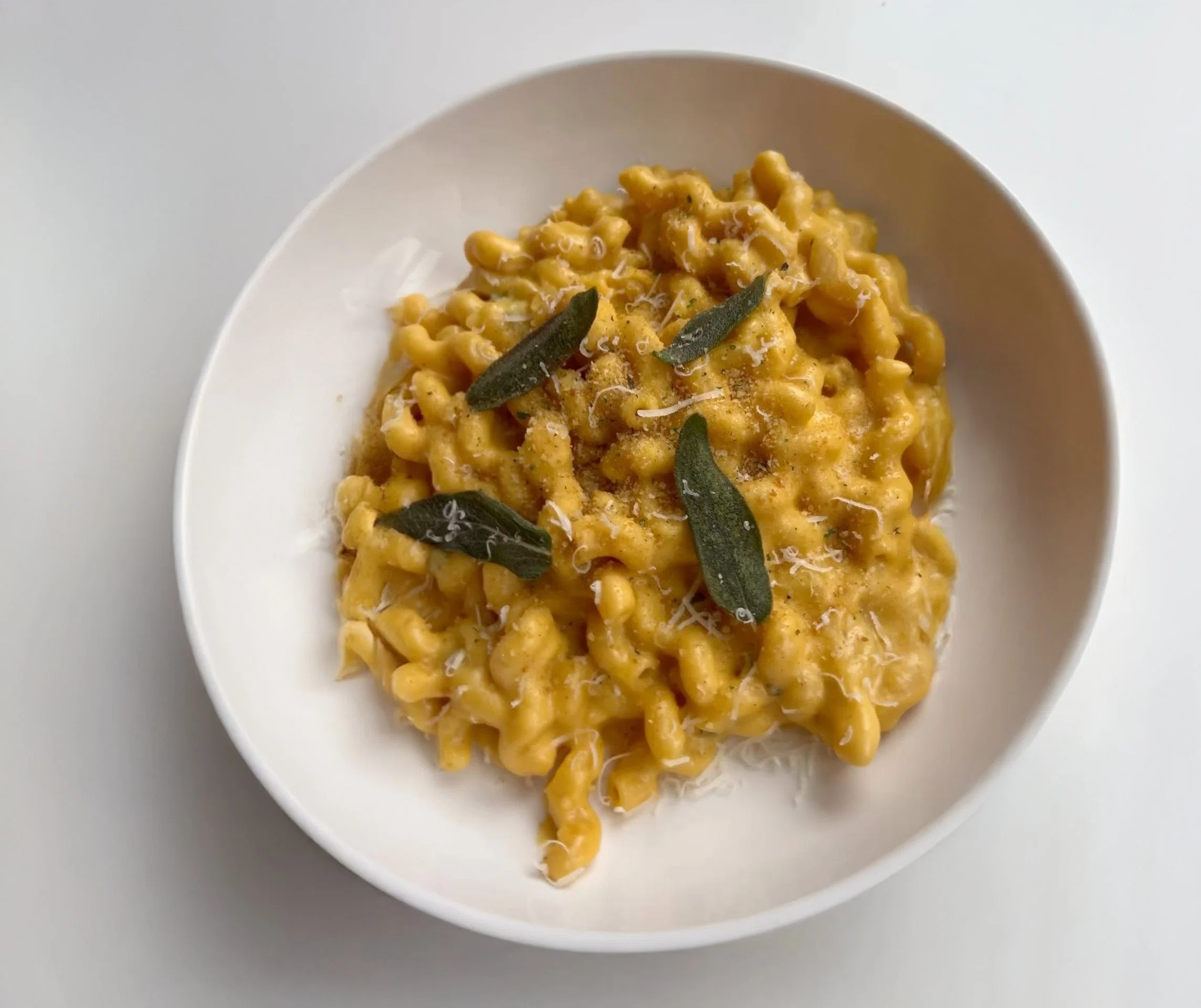 Cheesy Butternut Squash Pasta with Sage