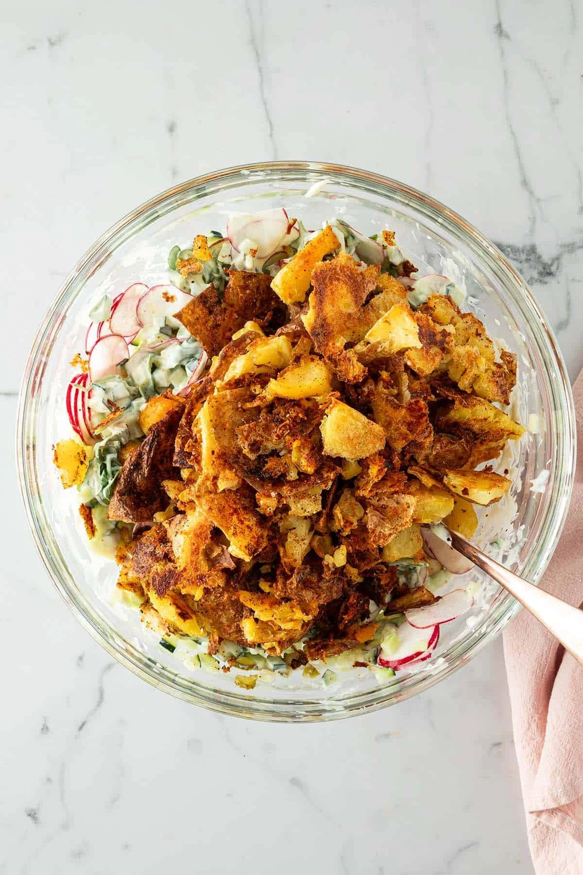 Crispy Smashed Potato Salad