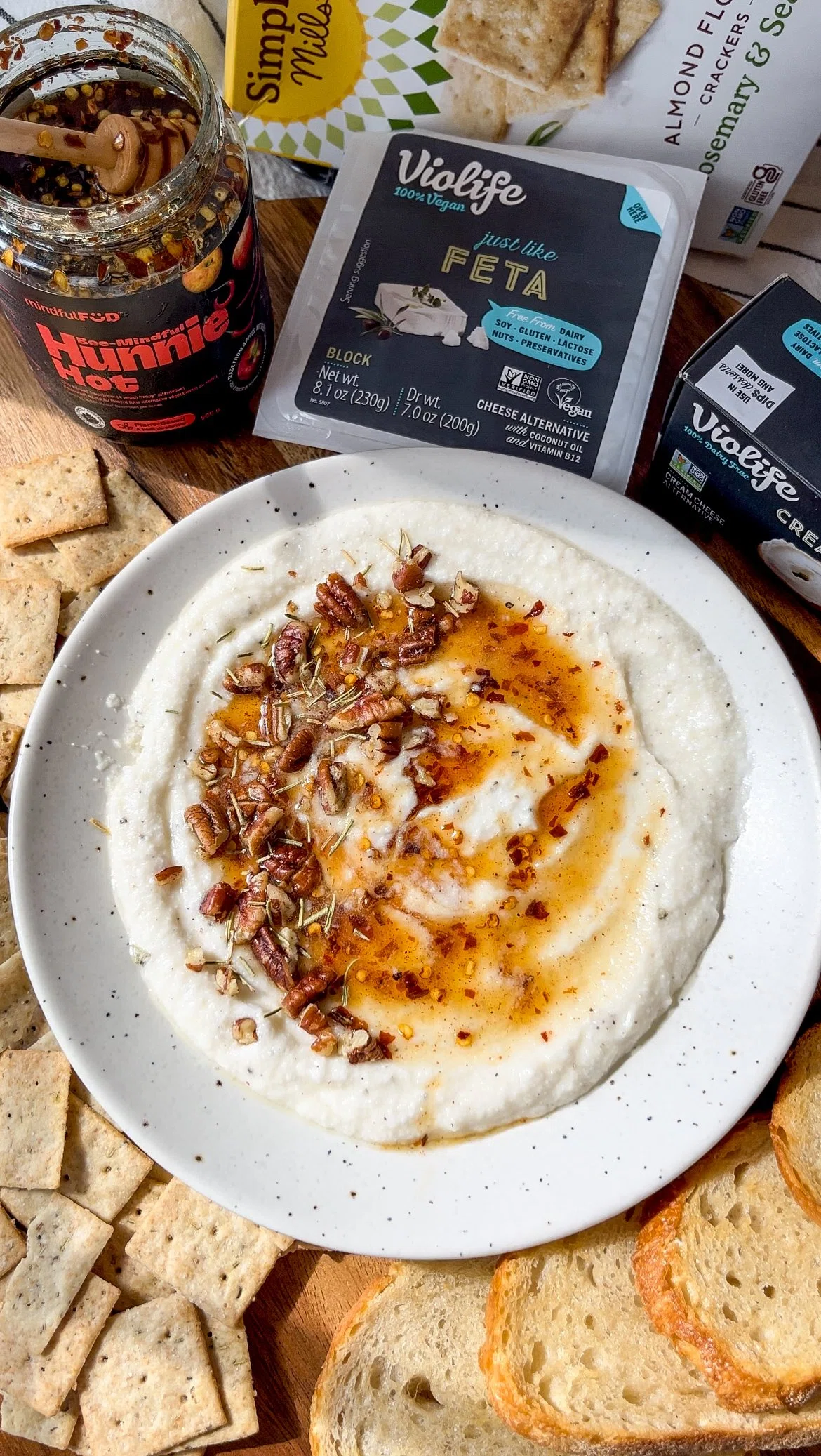 Vegan Hot Honey Whipped Feta Dip