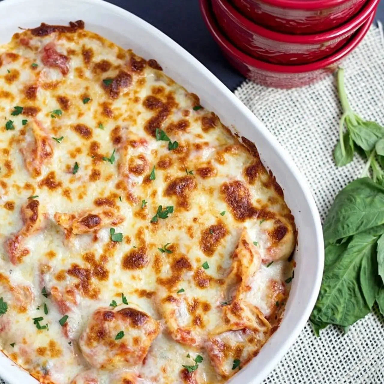 Easy 4-Ingredient Tortellini Bake