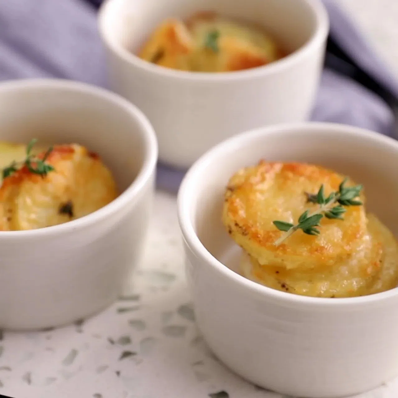 Individual Garlic Parmesan Potatoes Au Gratin