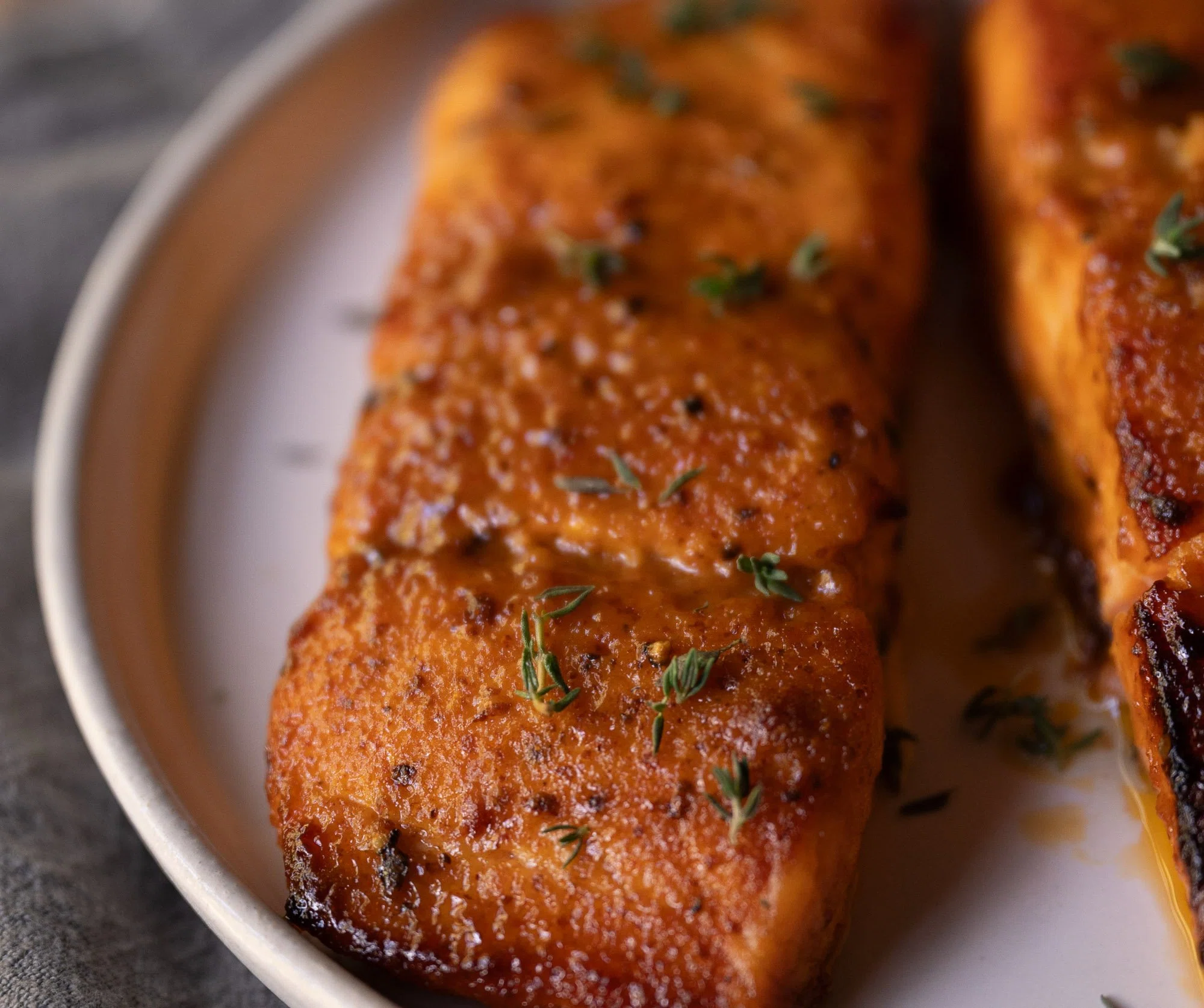 Air-Fryer Salmon with Maple Mustard Glaze