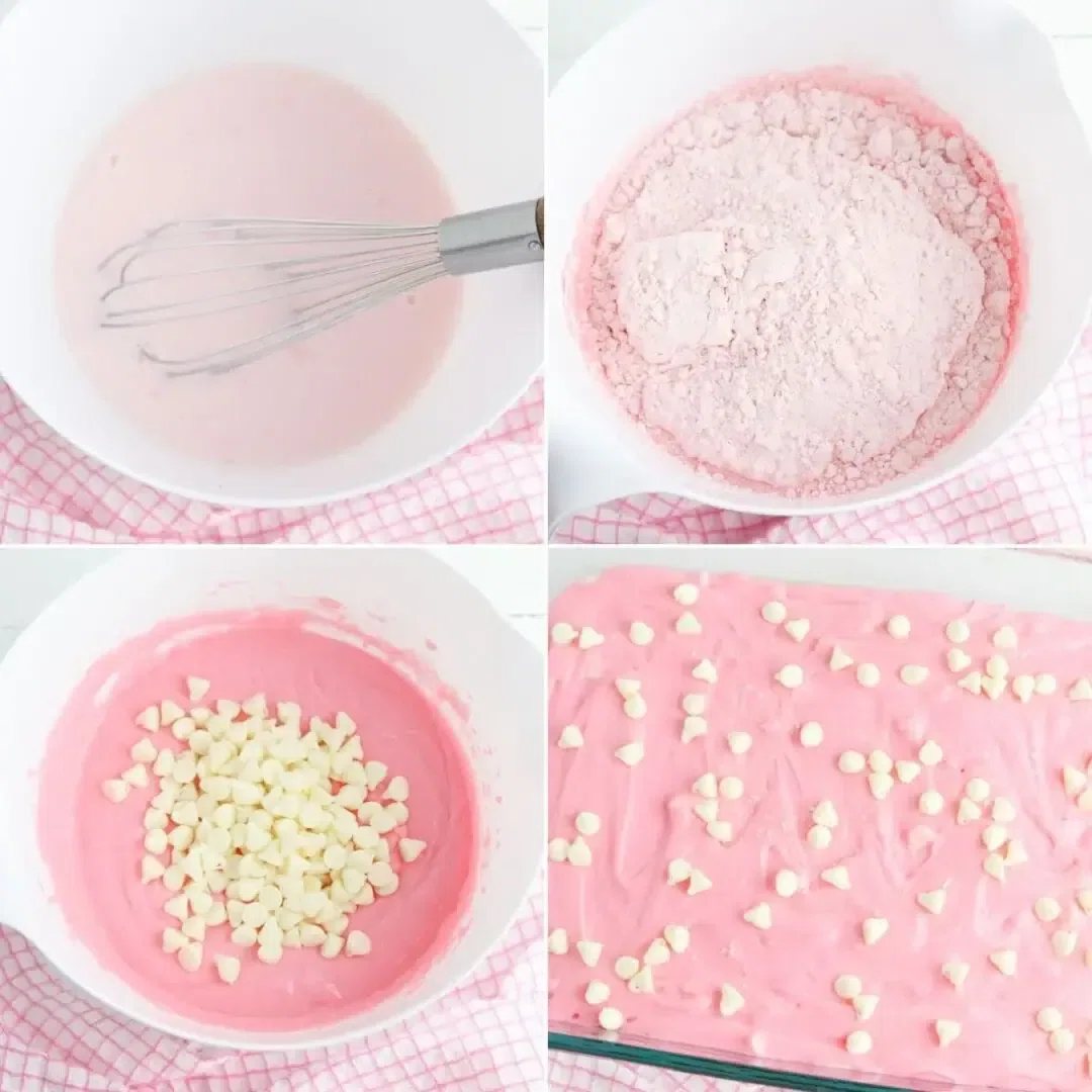 Cake Mix Strawberry Brownies