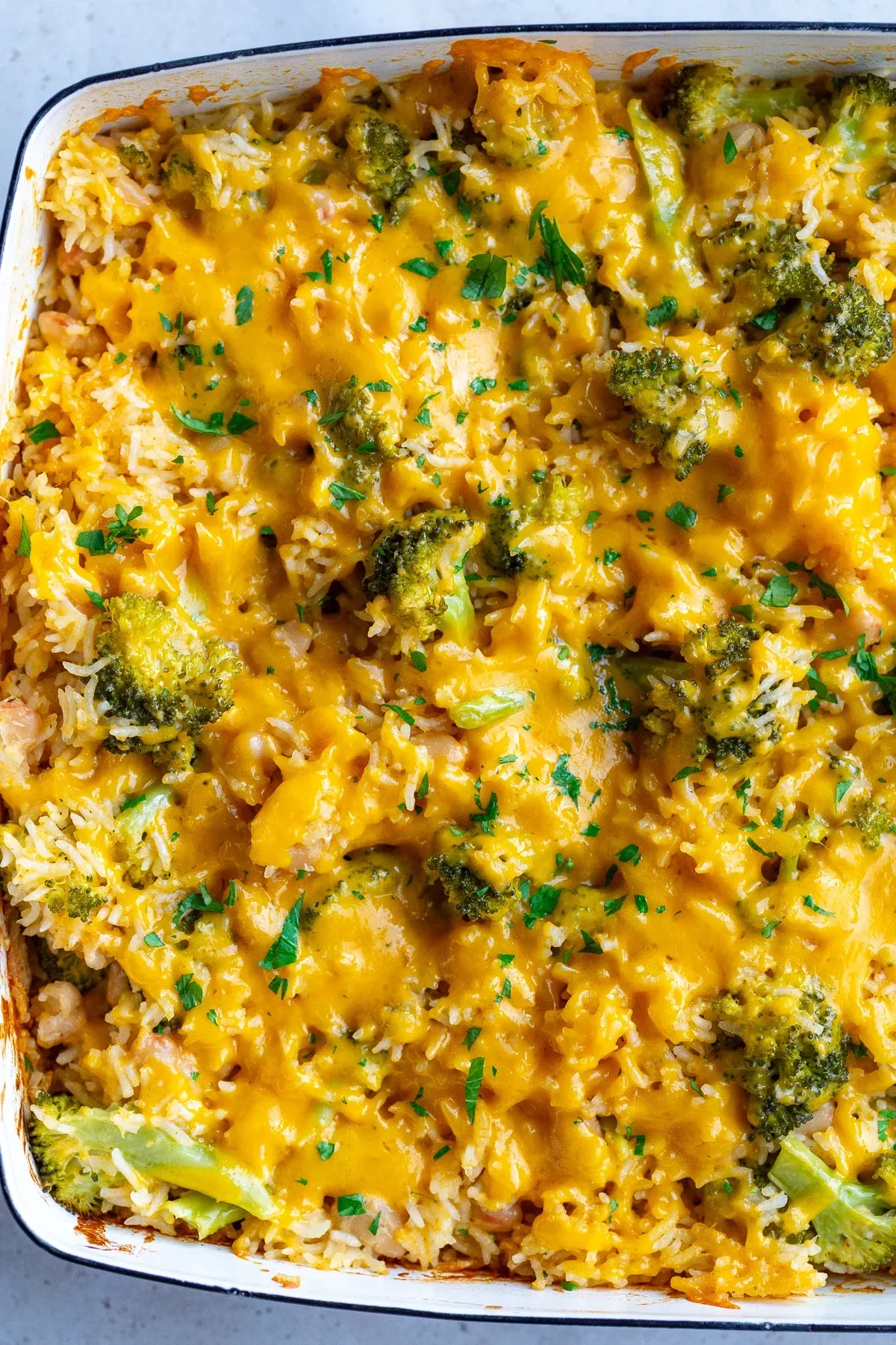 Broccoli Cheese Rice Casserole (High Protein!)